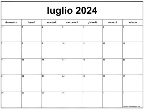 calendario da stampare luglio 2024